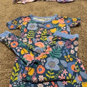 Little Sleepies Floral Kids Pajamas - Blue and Yellow